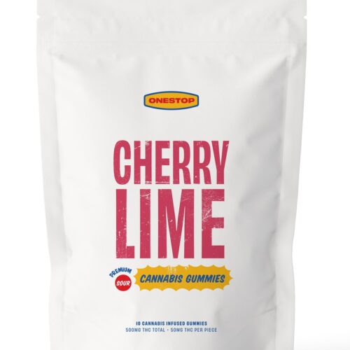 One Stop – Sour Cherry Lime THC Gummies 500mg