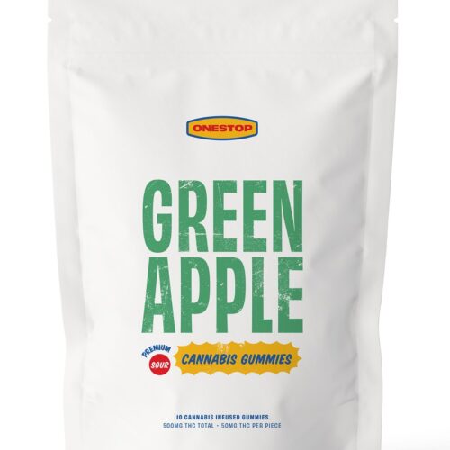 One Stop – Sour Green Apple THC Gummies 500mg