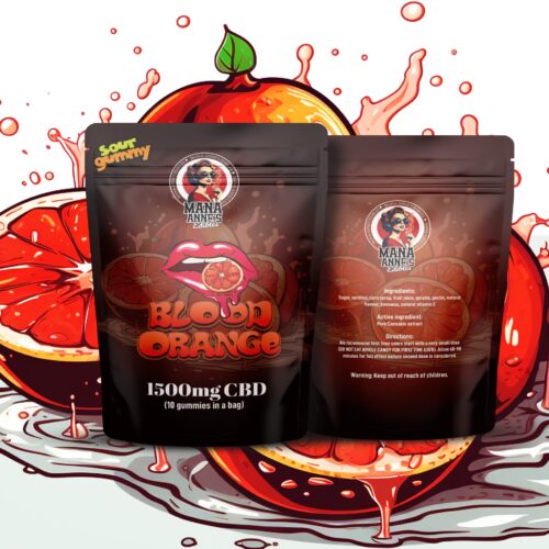 Mama Anne’s Edibles – Blood Orange Gummy – 1500mg CBD